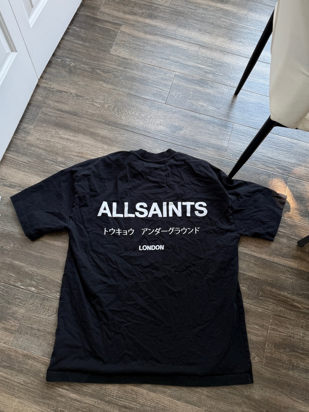 AllSaints Black Graphic Logo T-Shirt